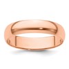 14k Rose Gold 5mm Lightweight Half Round Wedding Band Size 12