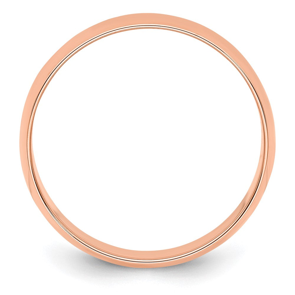 14k Rose Gold 6mm Lightweight Half Round Wedding Band Size 12