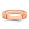 14k Rose Gold 4mm Milgrain Half-Round Wedding Band Size 10