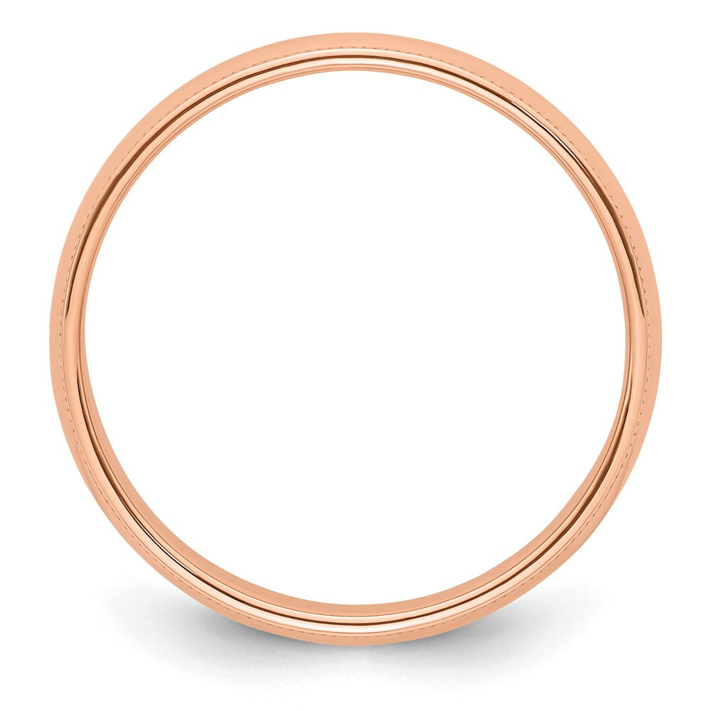 14k Rose Gold 5mm Milgrain Half-Round Wedding Band Size 6