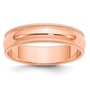 14k Rose Gold 5mm Milgrain Half-Round Wedding Band Size 8
