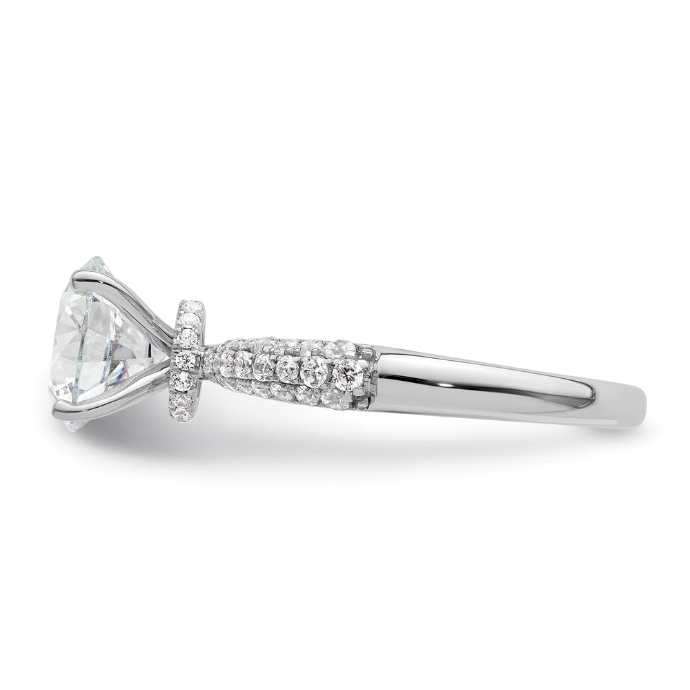 14K White Gold Diamond Semi-Mount Hidden Halo Engagement Ring