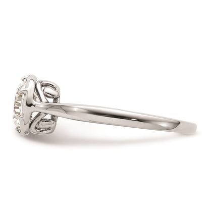 14K White Gold Round Bezel Solitaire Engagement Ring Mounting