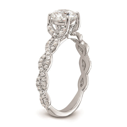 14k White Gold Twisted Diamond Semi-Mount Engagement Ring