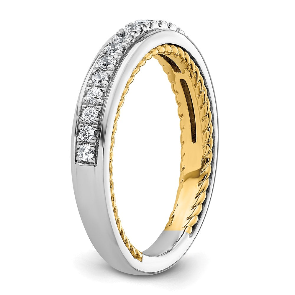 14k Two-tone Diamond Wedding Band