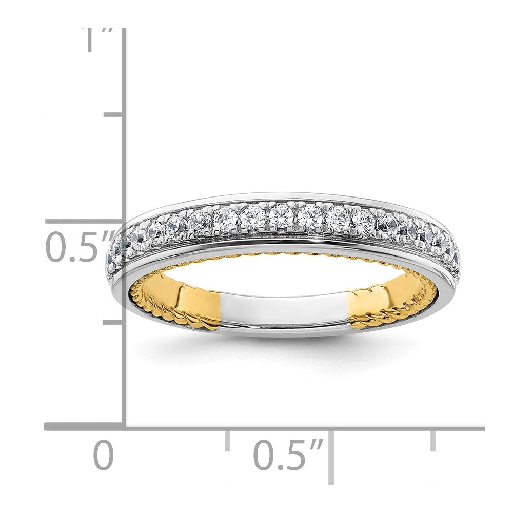 14k Two-tone Diamond Wedding Band