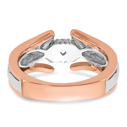 14K Two-tone Twisted Diamond Semi-Mount Peg Set Engagement Ring