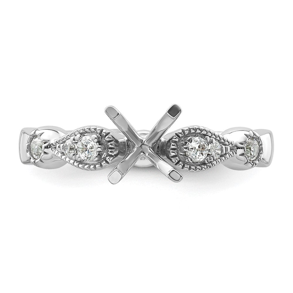 14k White Gold Diamond Semi-Mount Peg Set Engagement Ring