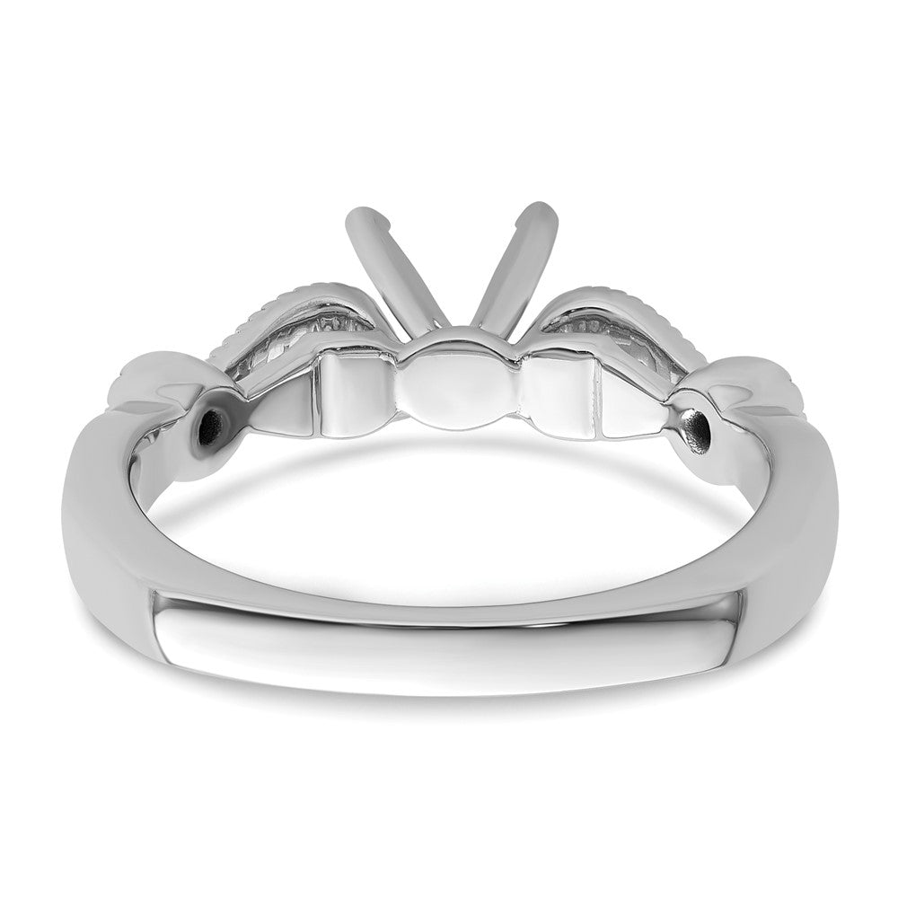 14k White Gold Diamond Semi-Mount Peg Set Engagement Ring