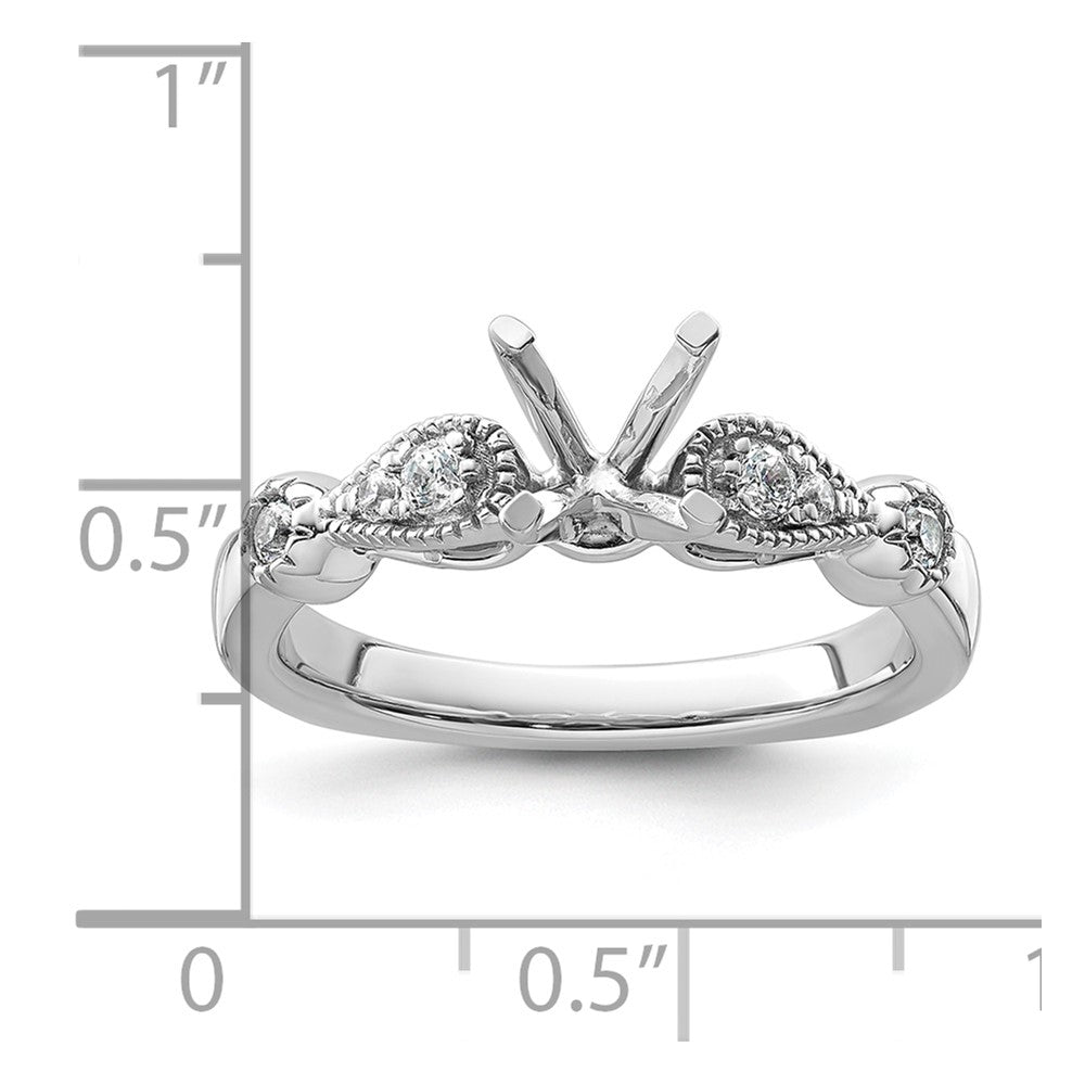 14k White Gold Diamond Semi-Mount Peg Set Engagement Ring