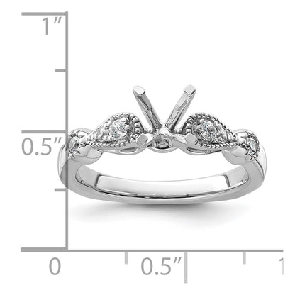 14k White Gold Diamond Semi-Mount Peg Set Engagement Ring