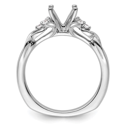14k White Gold Diamond Semi-Mount Peg Set Twisted Engagement Ring