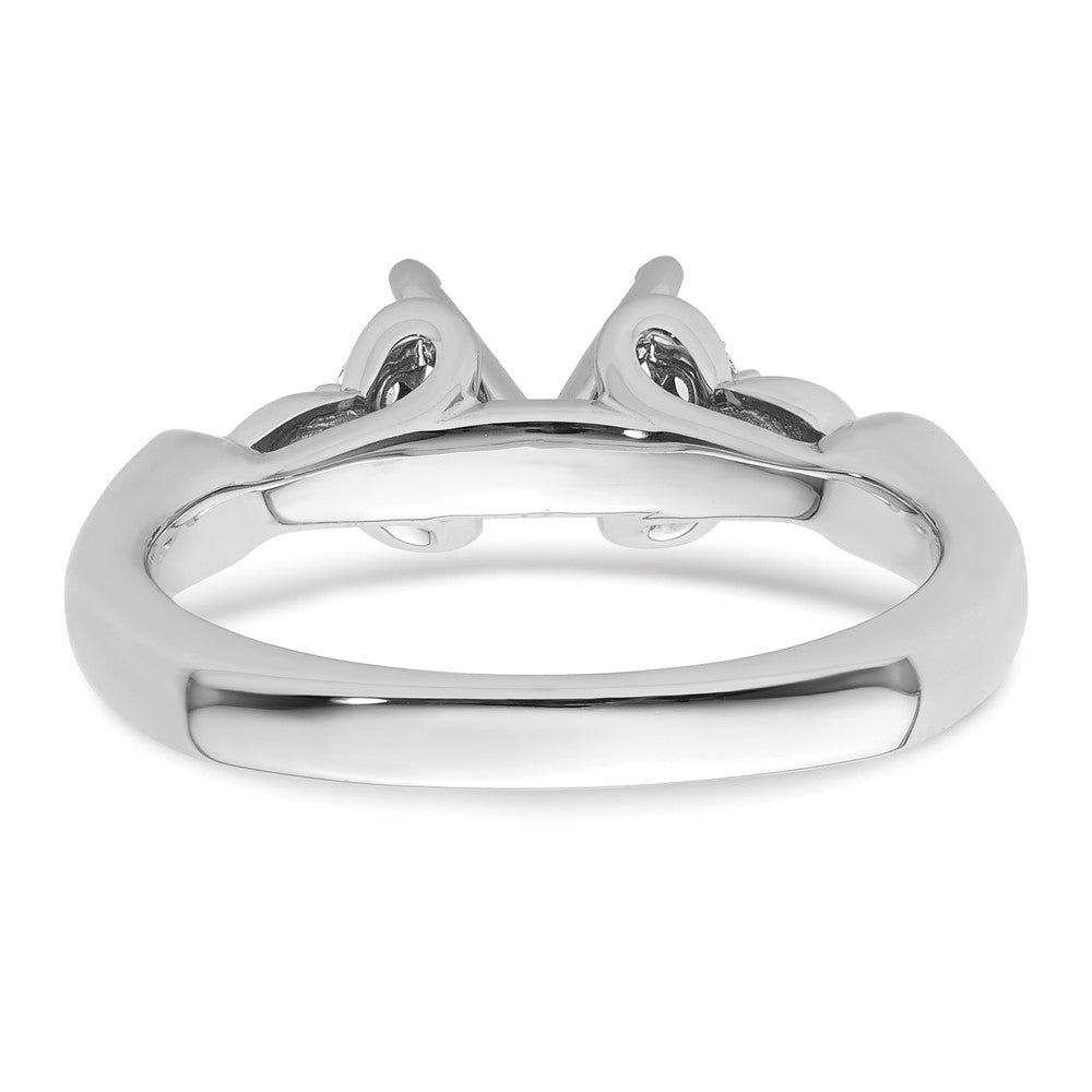 14k White Gold Diamond Semi-Mount Peg Set Twisted Engagement Ring