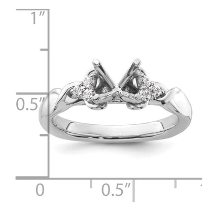 14k White Gold Diamond Semi-Mount Peg Set Twisted Engagement Ring