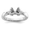 14k White Gold Diamond Semi-Mount Peg Set Twisted Engagement Ring