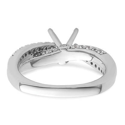 14k White Gold Diamond Semi-Mount Peg Set Twisted Engagement Ring