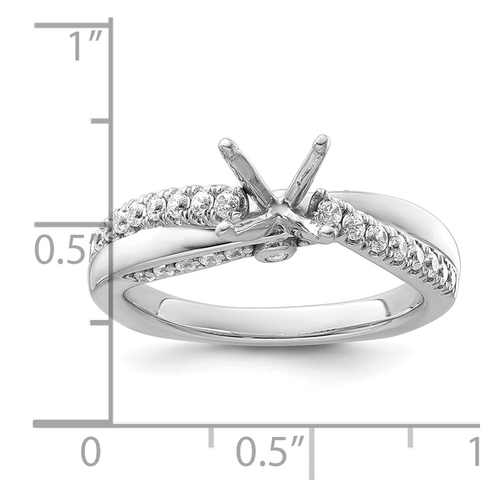 14k White Gold Diamond Semi-Mount Peg Set Twisted Engagement Ring
