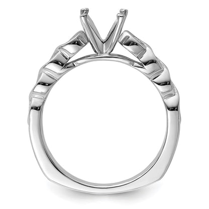 14k White Gold Diamond Semi-Mount Peg Set Engagement Ring