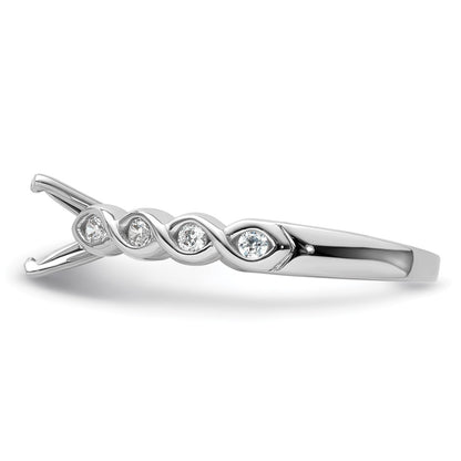 14k White Gold Diamond Semi-Mount Peg Set Engagement Ring
