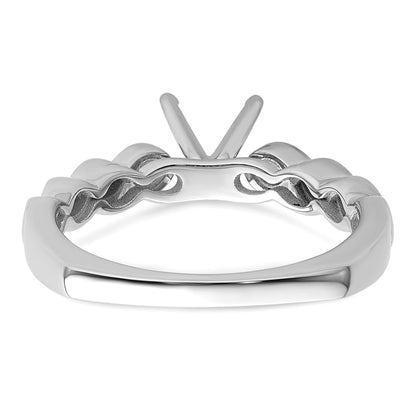 14k White Gold Diamond Semi-Mount Peg Set Engagement Ring