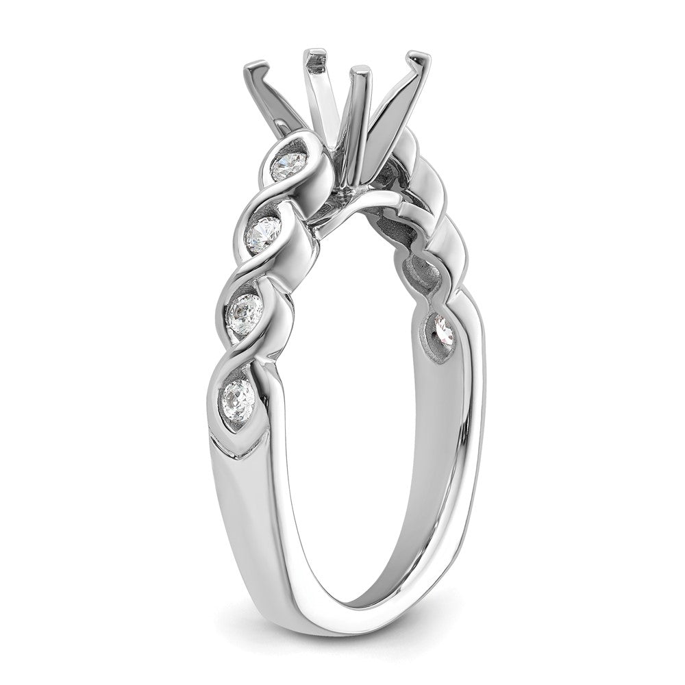14k White Gold Diamond Semi-Mount Peg Set Engagement Ring