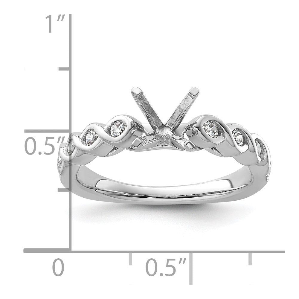 14k White Gold Diamond Semi-Mount Peg Set Engagement Ring