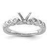14k White Gold Diamond Semi-Mount Peg Set Engagement Ring