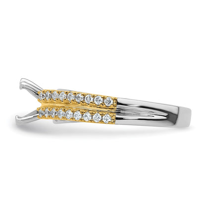 14k Two-tone Diamond Semi-Mount Peg Set Engagement Ring