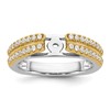14k Two-tone Diamond Semi-Mount Peg Set Engagement Ring