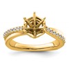 14k Hexagon Semi-Mount Diamond Peg Set Engagement Ring