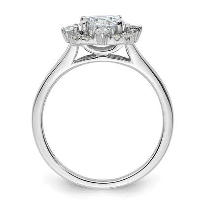 14k White Gold Halo Diamond Semi-Mount Engagement Ring