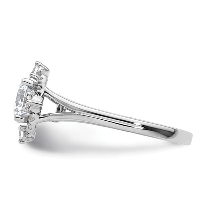 14k White Gold Halo Diamond Semi-Mount Engagement Ring