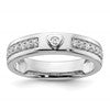 IBGoodman 14k White Gold 1/3 carat Lab Grown Diamond VS/SI+ G+ Complete Men's Heart Band