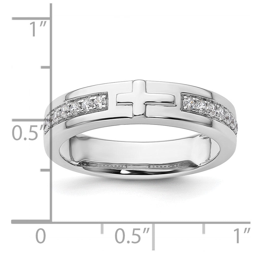 IBGoodman 14k White Gold 1/4 carat Lab Grown Diamond VS/SI+ G+ Complete Men's Cross Band