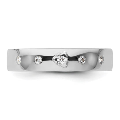14k White Gold Diamond Mens Complete Wedding Band