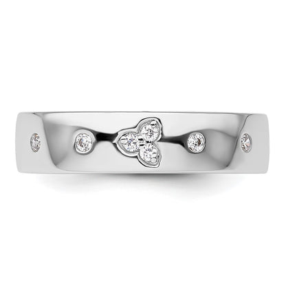 14k White Gold Diamond Womens Complete Wedding Band