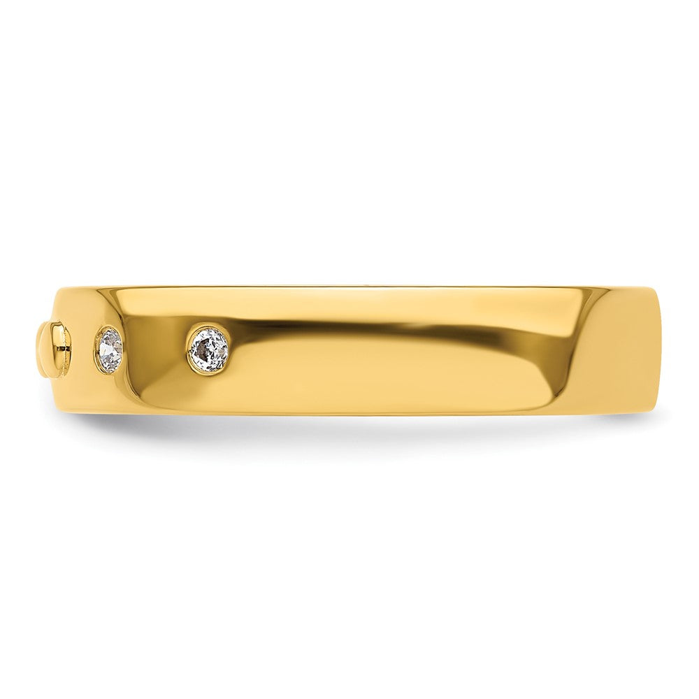 14k Infinity Diamond Mens Complete Wedding Band