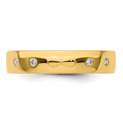 14k Infinity Diamond Mens Complete Wedding Band