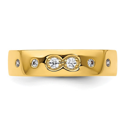 14k Infinity Diamond Womens Complete Wedding Band