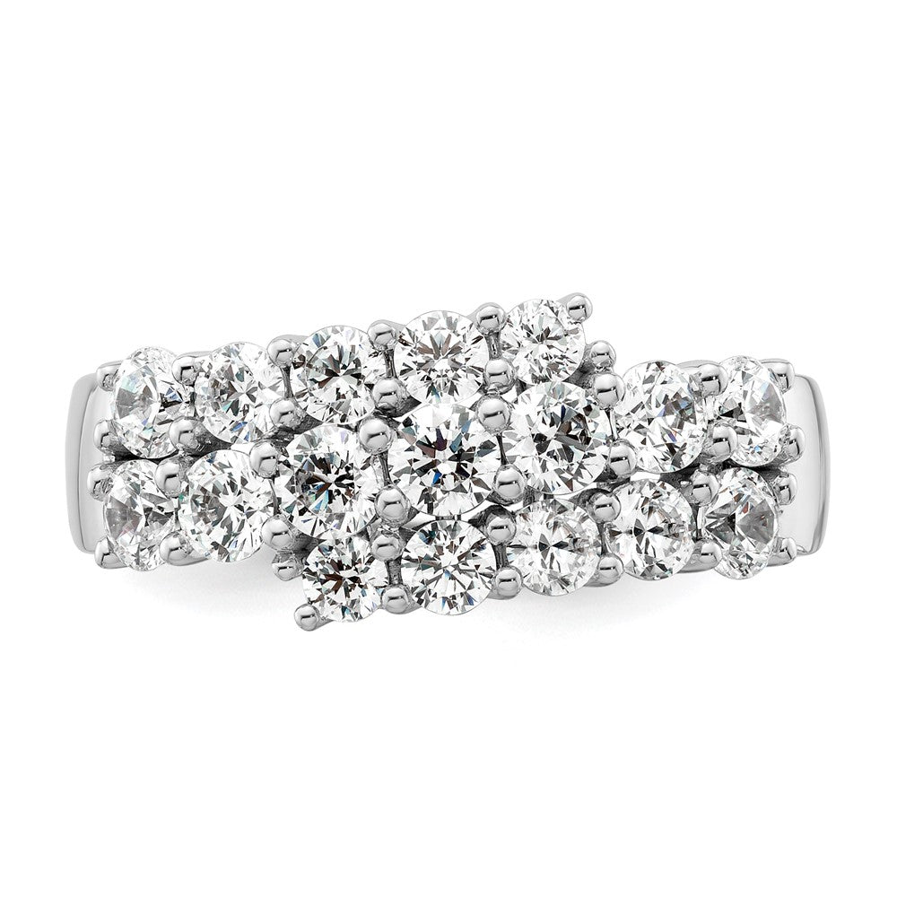 14K White Gold Lab Grown Diamond VS/SI+ G+ Triple Band