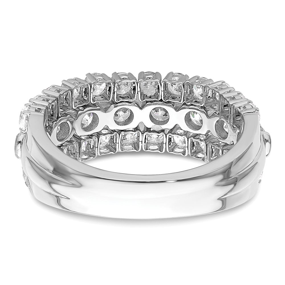14K White Gold Lab Grown Diamond VS/SI+ G+ Moveable Triple Band
