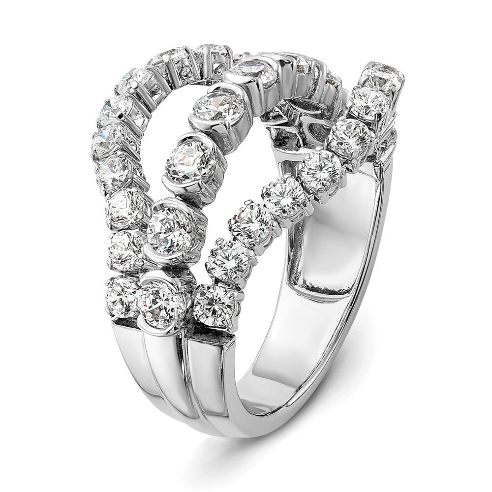 14K White Gold Lab Grown Diamond VS/SI+ G+ Moveable Triple Band