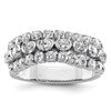 14K White Gold Lab Grown Diamond VS/SI+ G+ Moveable Triple Band