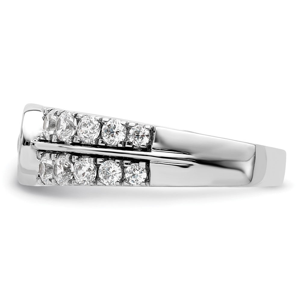 14K White Gold Lab Grown Diamond VS/SI+ G+ Complete Fancy Band