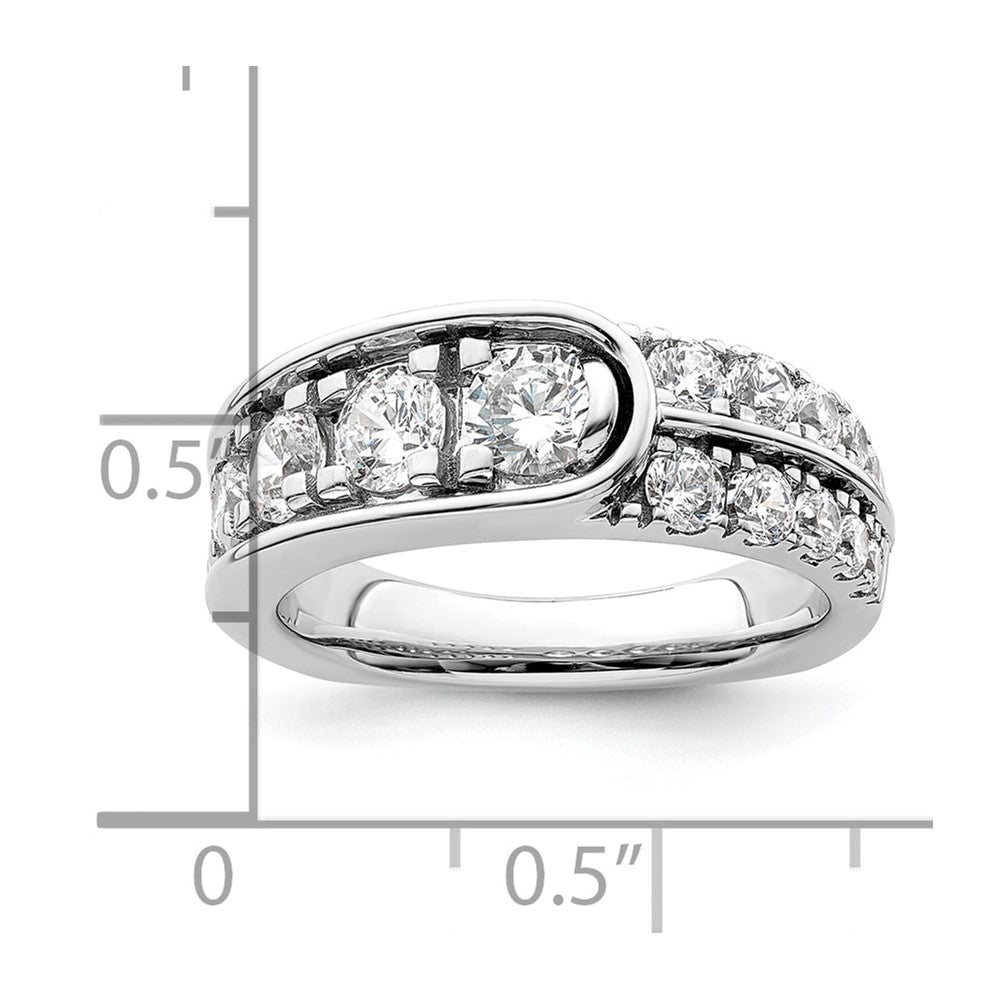 14K White Gold Lab Grown Diamond VS/SI+ G+ Complete Fancy Band