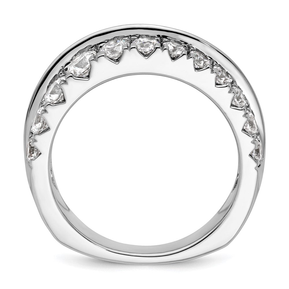 14K White Gold Lab Grown Diamond VS/SI+ G+ Wave Double Band