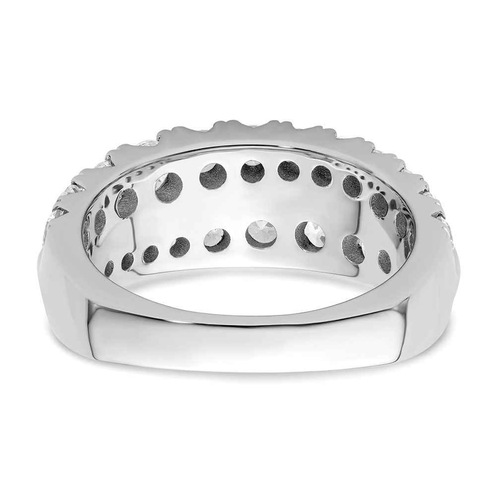 14K White Gold Lab Grown Diamond VS/SI+ G+ Wave Double Band