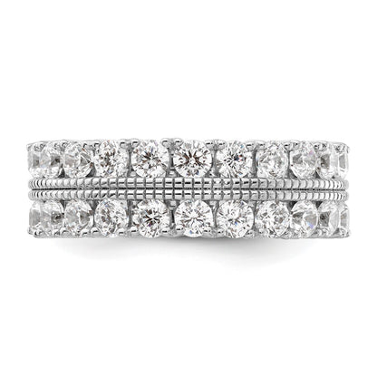 14k White Gold 1 3/4 carat Lab Grown Diamond VS/SI+ G+ Complete Fashion Band