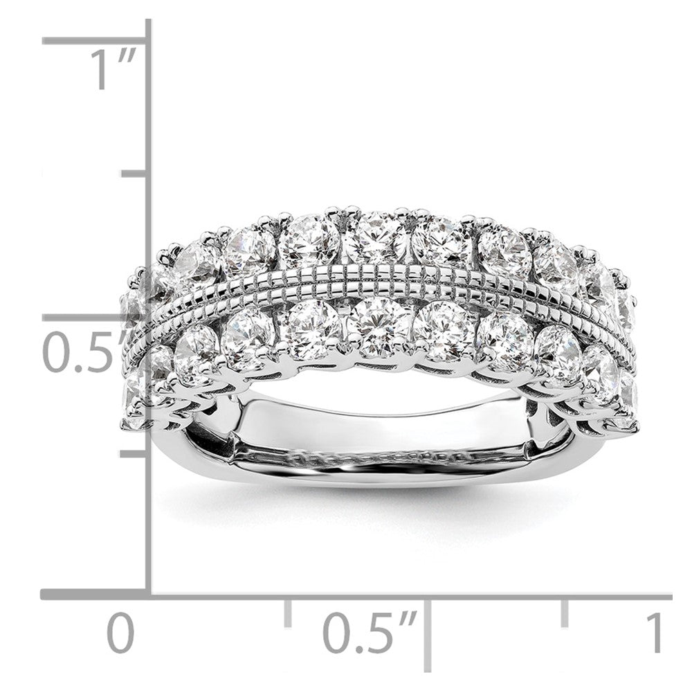 14k White Gold 1 3/4 carat Lab Grown Diamond VS/SI+ G+ Complete Fashion Band