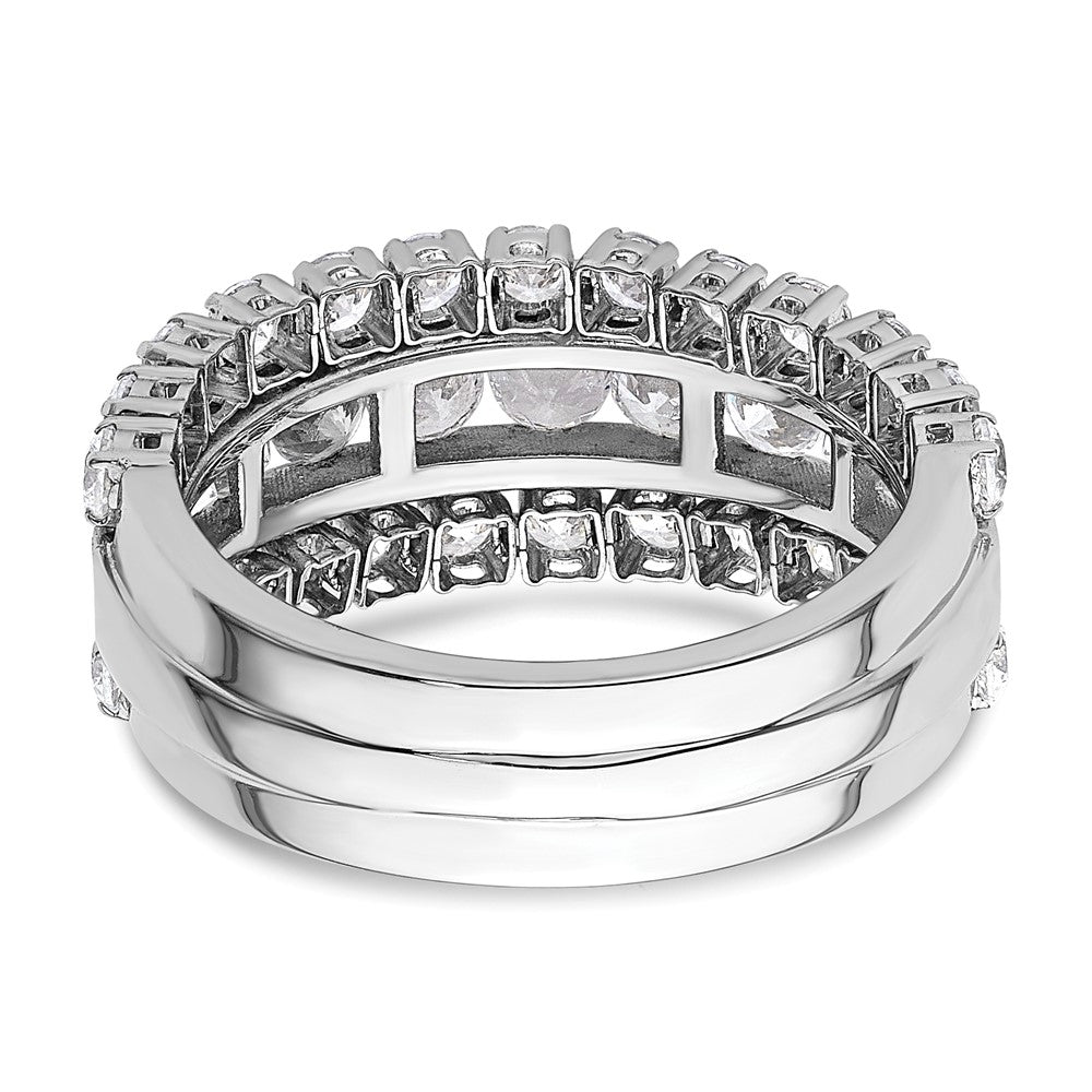 14K White Gold Lab Grown Diamond VS/SI+ G+ Triple Band